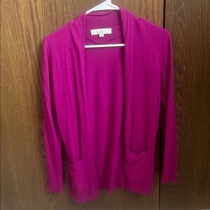 LOFT Women's Bright Pink Cardigan Sweater